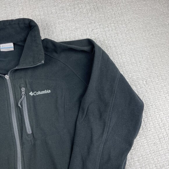 Columbia Sweater Mens 2X T  Black / Grey Fast Trek Full Zip Fleece Hiking READ** - Picture 4 of 16